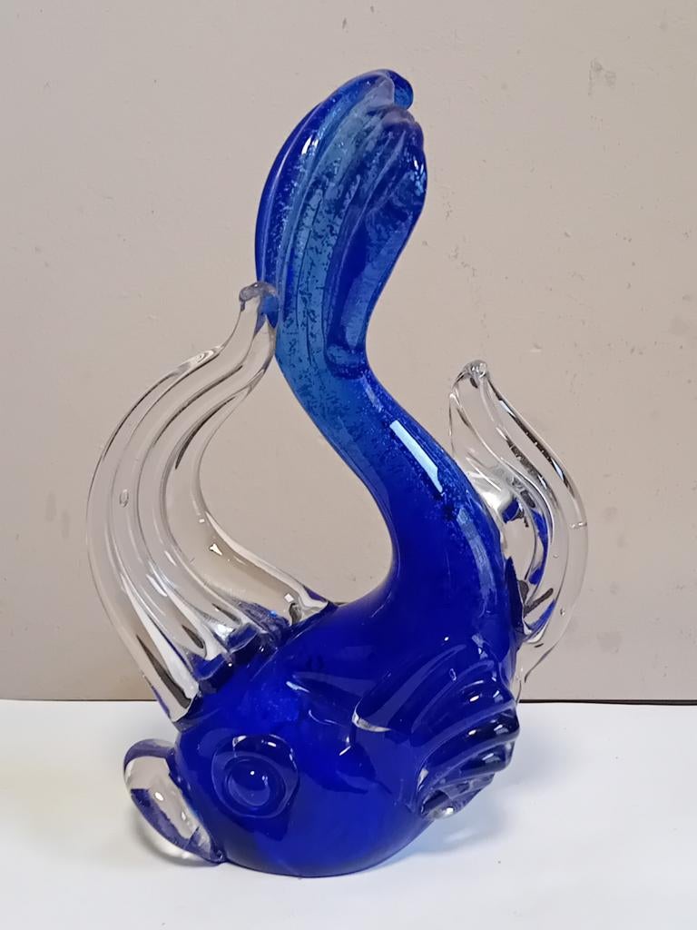 Murano kobaltblauwe vis, Antiek en Kunst, Ophalen of Verzenden