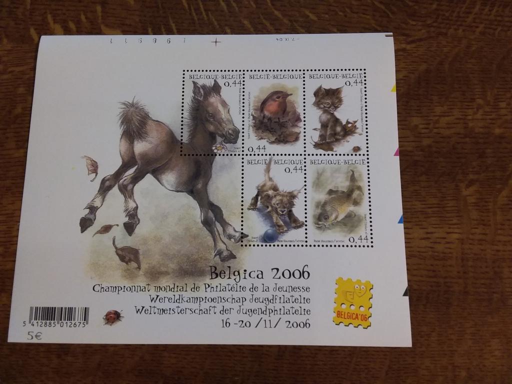 Feuille de timbres Belgica 2006, Enlèvement ou Envoi