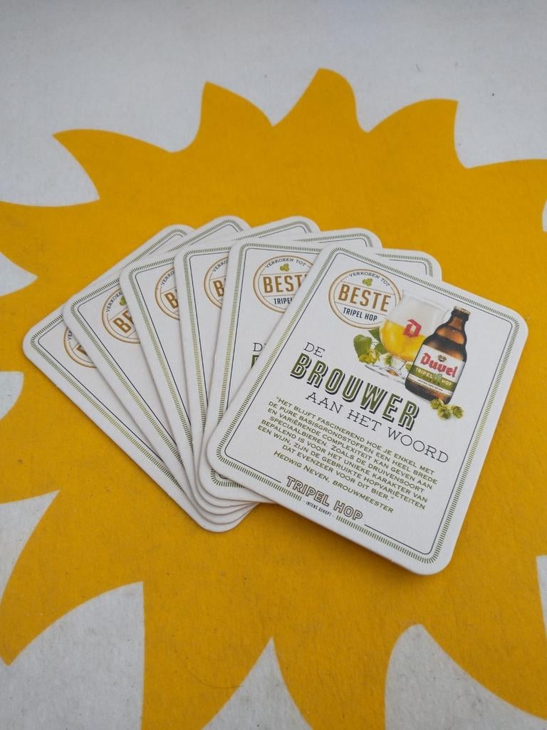 Bierviltjes bierkaarten Duvel De brouwer aan het woord 6 st, Ophalen of Verzenden, Nieuw, Viltje(s), Duvel