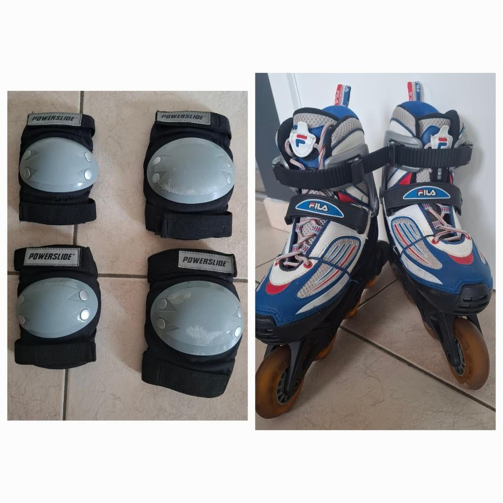 Skeelers maat 35-38 FILA + bescherming knie en elleboog, Sport en Fitness, Overige merken, Ophalen of Verzenden, Inline skates 4 wielen