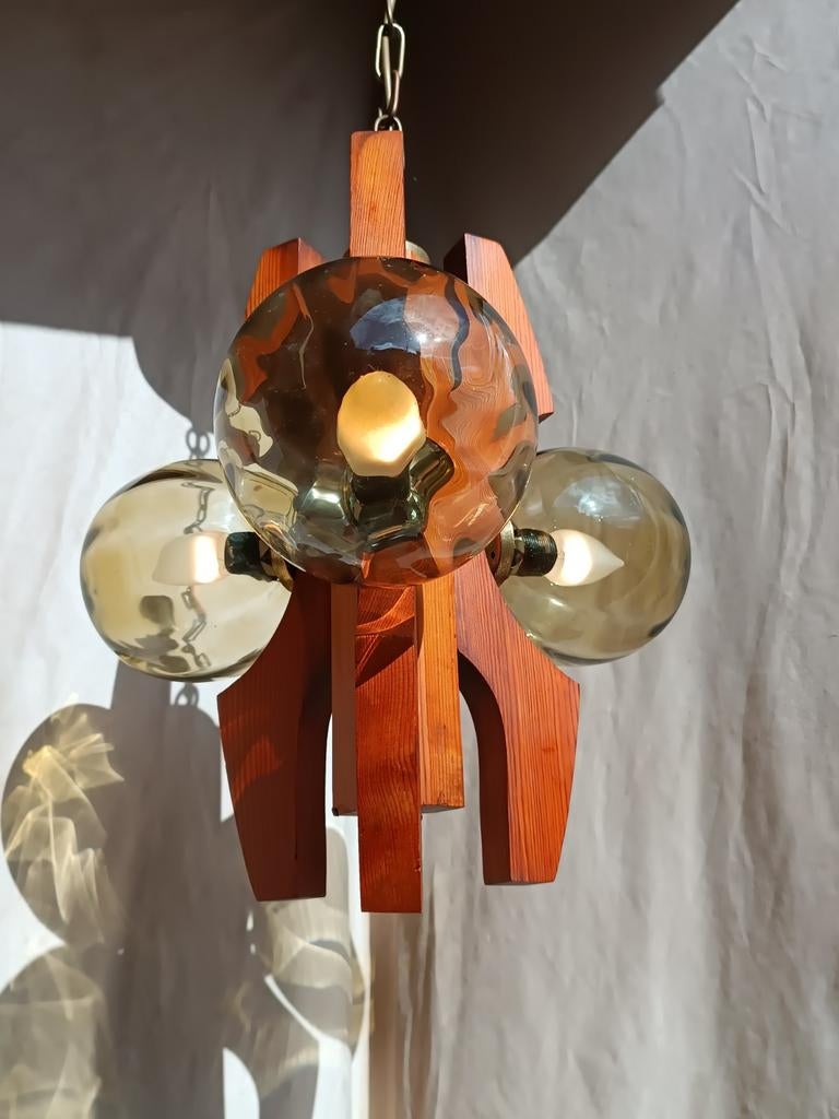 Lampe suspendue Spage Age Murano Mazzega des années 1960/70, Enlèvement ou Envoi