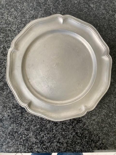 Oud tinnen bord, Antiek en Kunst, Ophalen of Verzenden