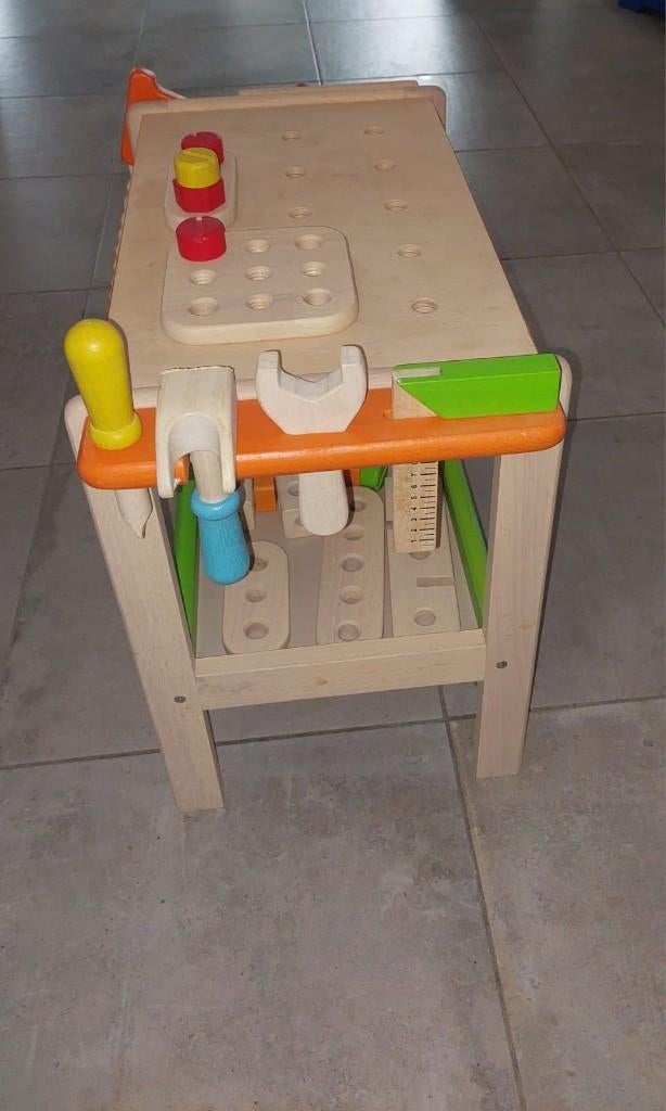 Pintoy houten werkbank, Enfants & Bébés, Jouets | Jouets en bois, Enlèvement, Utilisé, Meuble ou Kitchenette
