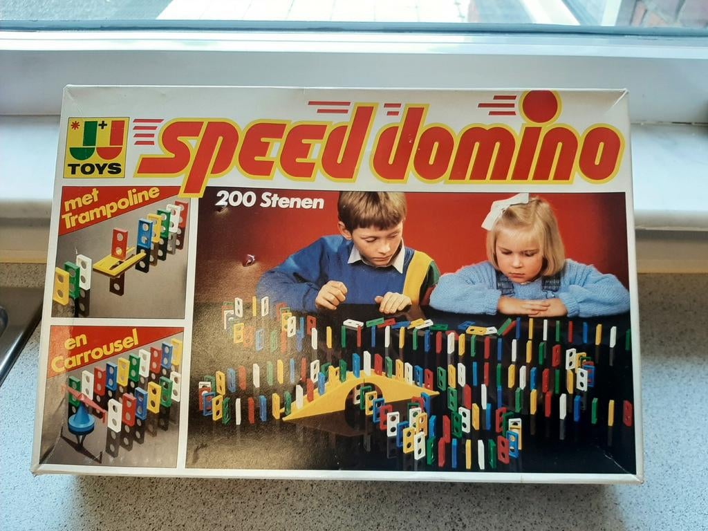 Speed Domino JJ Toys – 200 stenen retro spel jaren 80-90, Ophalen of Verzenden