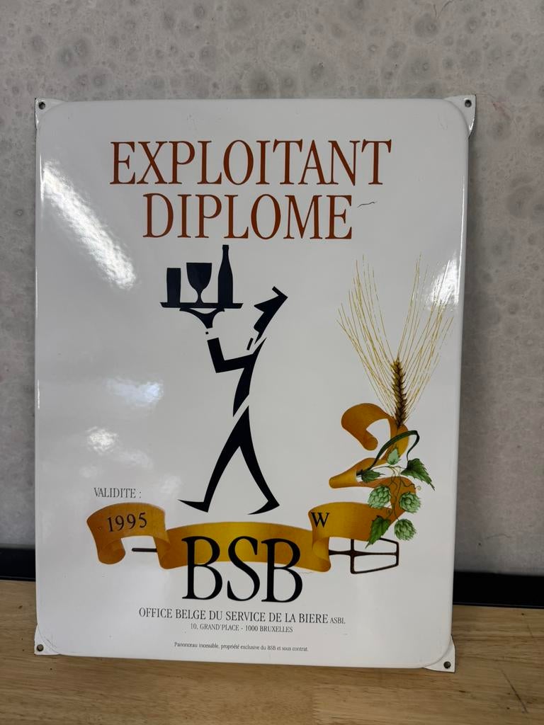  Exploitant  diplomé émaille, Collections, Enlèvement ou Envoi, Comme neuf