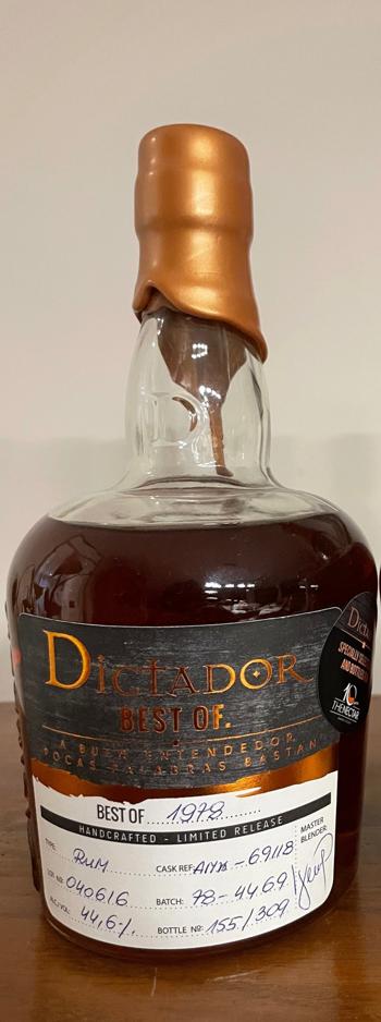 Rhum Dictador Best Of 1978 The Nectar 10e anniversaire, Collections, Neuf, Enlèvement ou Envoi, Pleine, Autres types