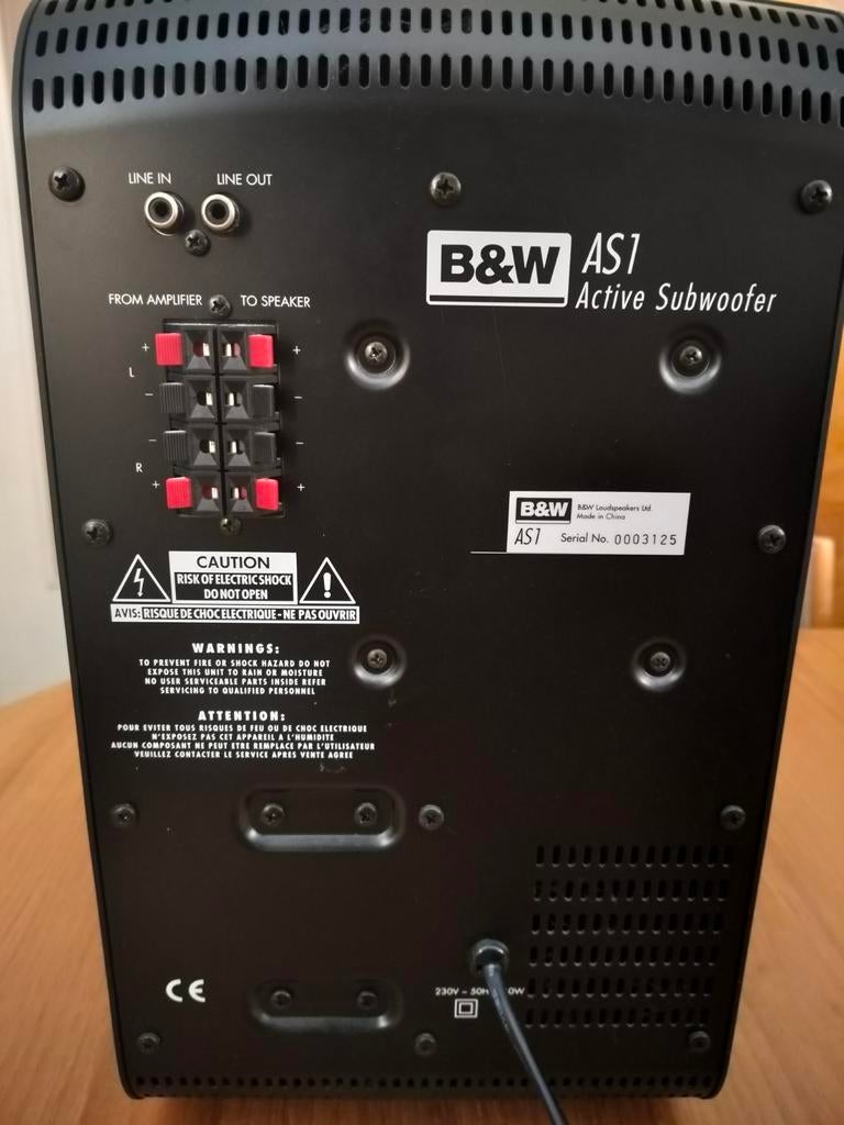 B&W ASW1 Subwoofer Hi-Fi + câble de qualité, Muziek en Instrumenten, Ophalen