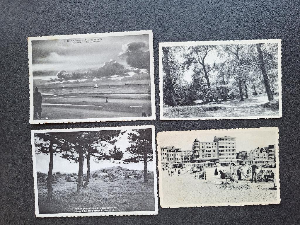 lot de 4 CPAs La Panne - vintage années 50, Collections, Cartes postales | Belgique, Enlèvement, 1940 à 1960, Affranchie, Flandre Occidentale