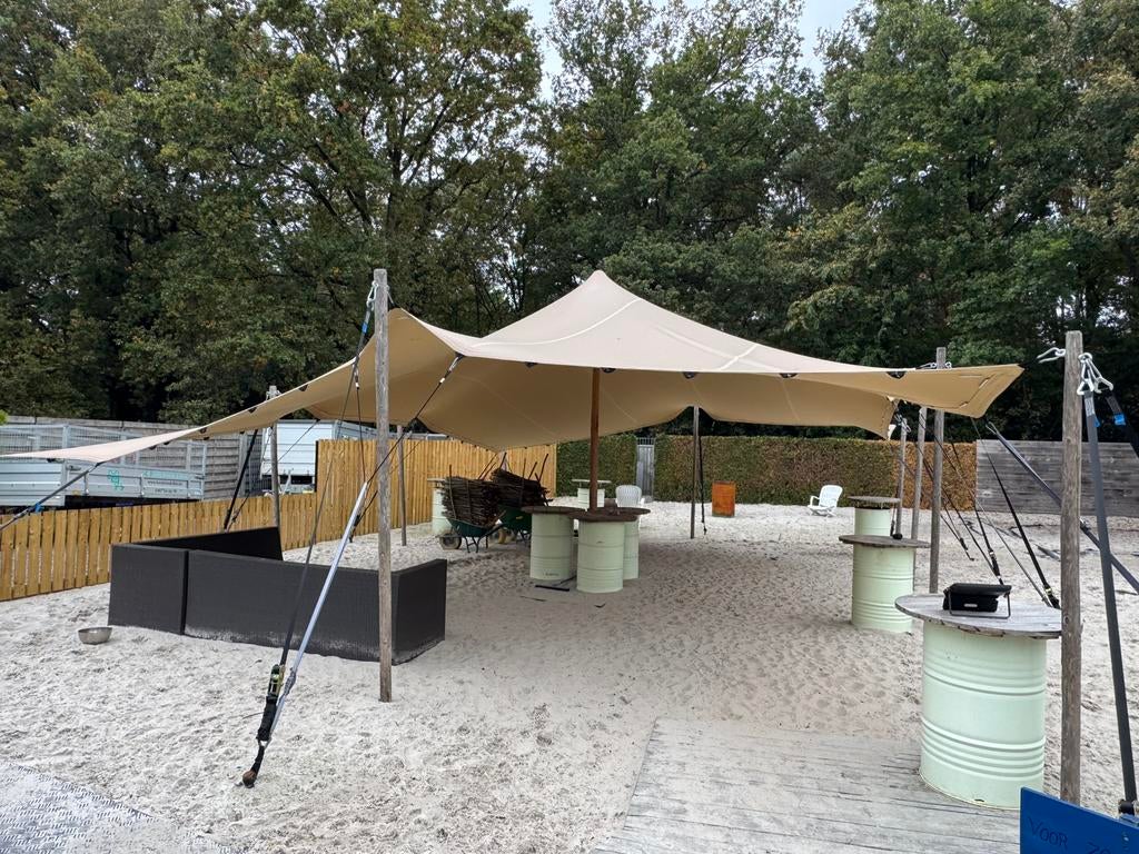 Tretchtent 10x7.5 meter, Tuin en Terras, Partytenten, Ophalen, Overige typen, 6 meter of meer, Zo goed als nieuw