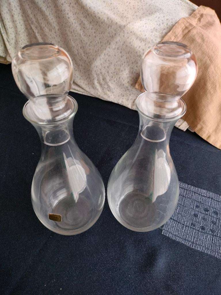 wijn karaffen glas met dop deksel kruik, Ophalen of Verzenden, Zo goed als nieuw