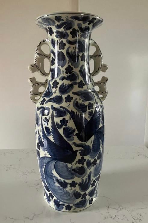 Chinoiserie “Aapjes- vaas” van Hubert Becquet - Quaregnon, Antiek en Kunst, Ophalen of Verzenden