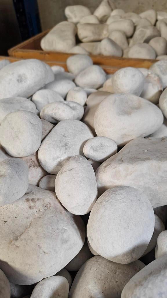 partij witte sierkeien (420 kg) – designkwaliteit, Neuf, Marbre, Enlèvement, Rocher