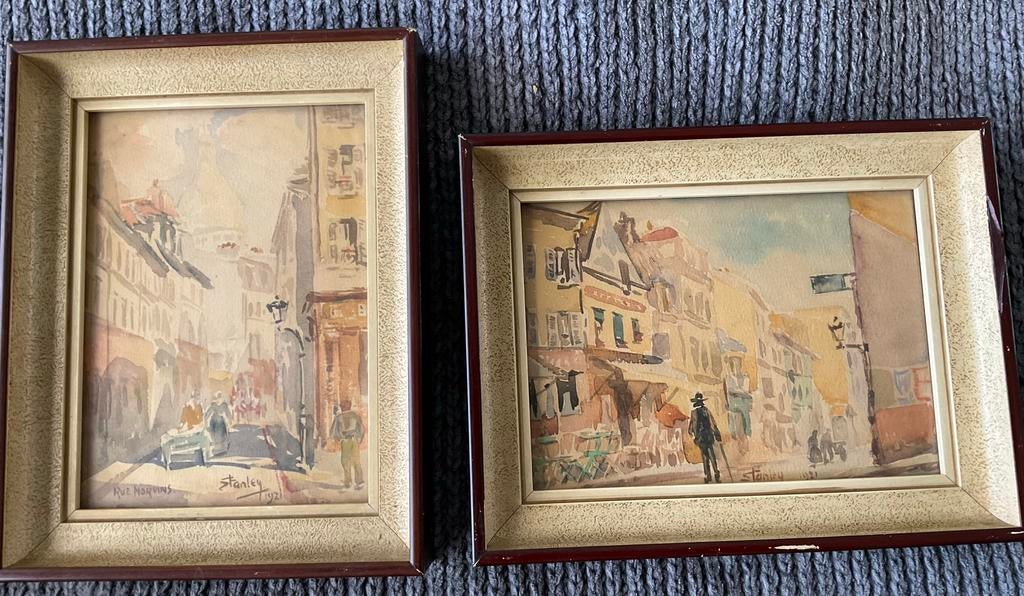 twee aquarellen van Sidney Walter Stanley 1890-1956, Enlèvement