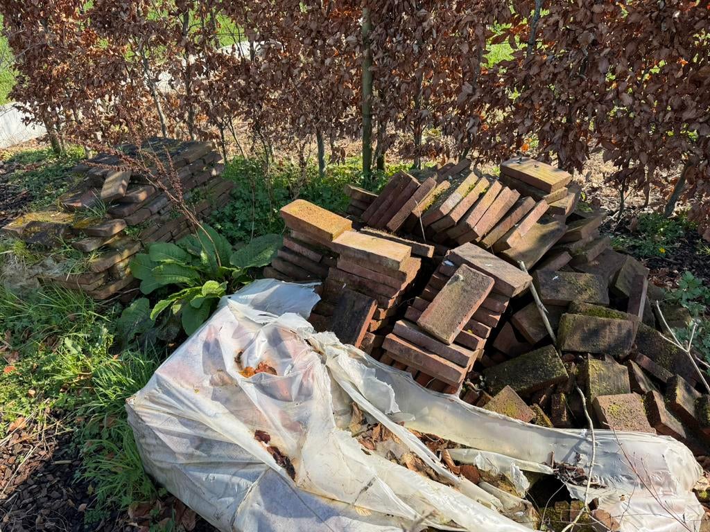 Anderhalve pallet gevelstenen, Ophalen, Gebruikt, Bakstenen