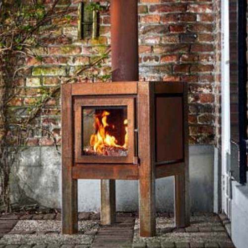 Poêle d'extérieur en acier Quaruba L Corten, Jardin & Terrasse, Enlèvement ou Envoi, Neuf