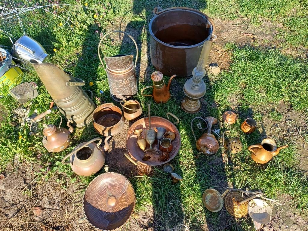 Koperen potten ed, Antiek en Kunst, Ophalen