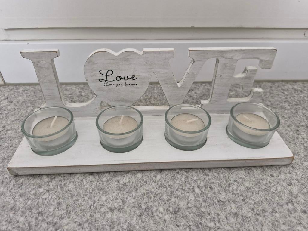 Theelichthouder "love", Huis en Inrichting, Ophalen of Verzenden