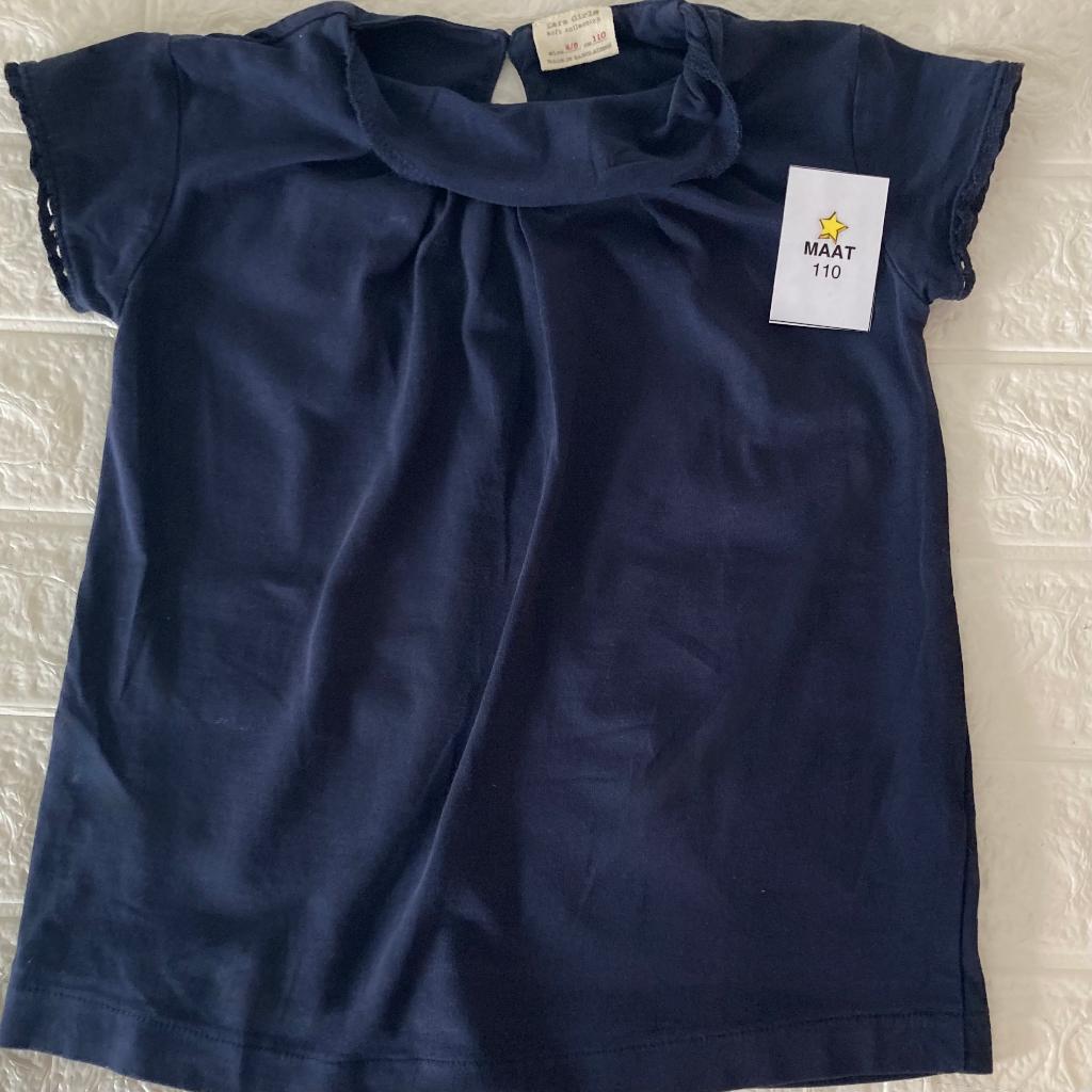 Shirt meisjes donkerblauw " Zara" maat 110/5jaar, Enlèvement ou Envoi, Chemise ou À manches longues, Comme neuf, Zara