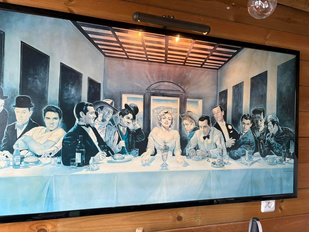 Poster Het Laatste Avondmaal Hollywood Editie 141x73 cm, Antiquités & Art, Art | Peinture | Classique, Enlèvement