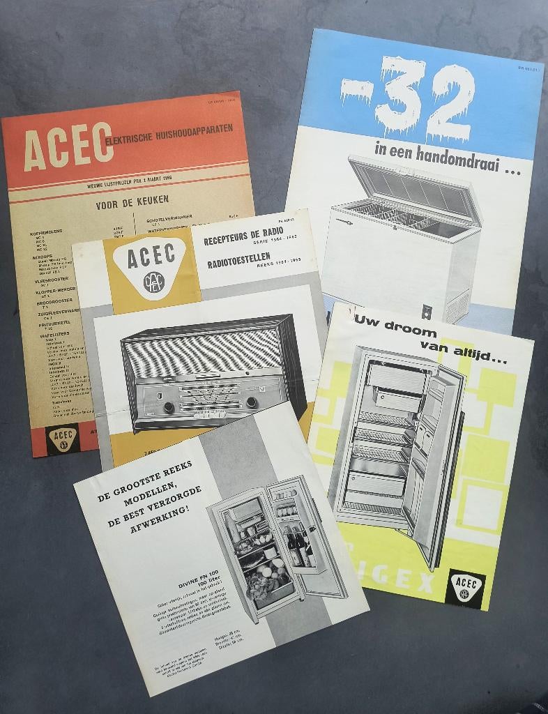 Folders ACEC huishoudapparaten, Boeken, Catalogussen en Folders, Ophalen of Verzenden, Gelezen, Folder