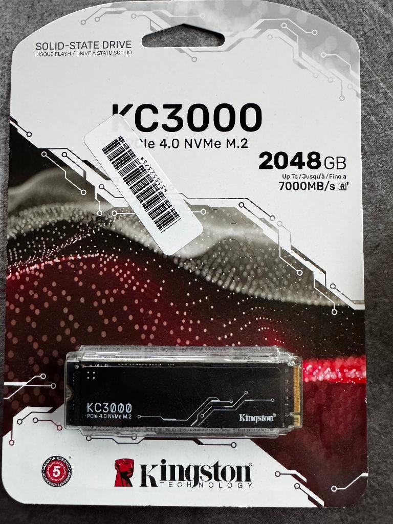 2TB nvme m.2 Kingston KC3000, Computers en Software, Harde schijven, Intern, Kingston Technology, SSD, Nieuw