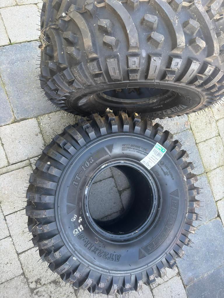 2 sets off-road banden voor zitmaaier 8" en 12", Ophalen, Zo goed als nieuw