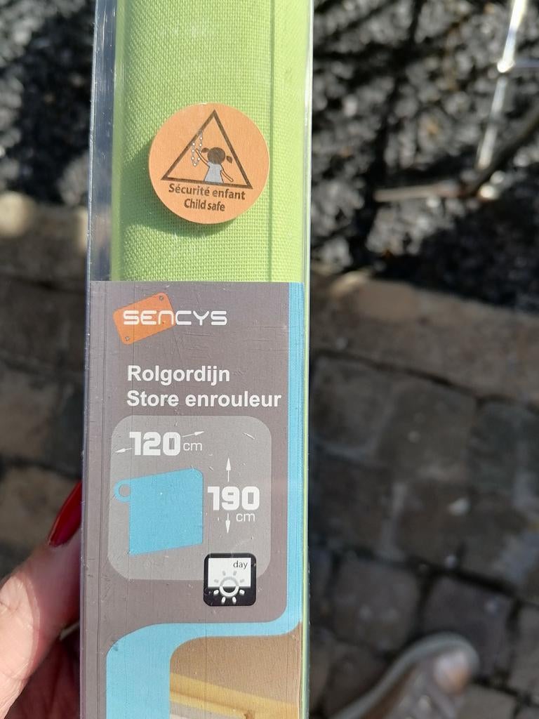 Store enrouleur tamisant vert clair 120/190 Sencys, Huis en Inrichting, Ophalen, Groen