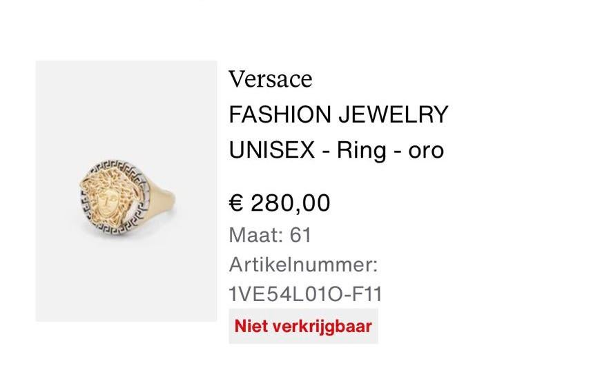 Bague Medusa Versace - taille 61 - comme neuve, Enlèvement ou Envoi, Comme neuf