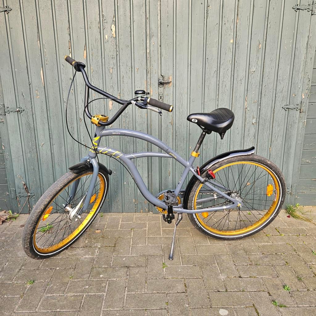 Medano Artist Yellow rower beach cruiser fiets - zeer netjes, Fietsen en Brommers, Ophalen, Gebruikt, Cruiser, Medano