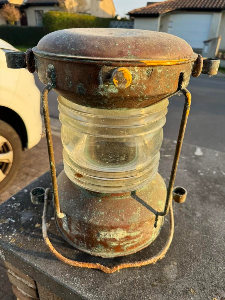 Oude scheepslamp Koper, Ophalen, Zo goed als nieuw