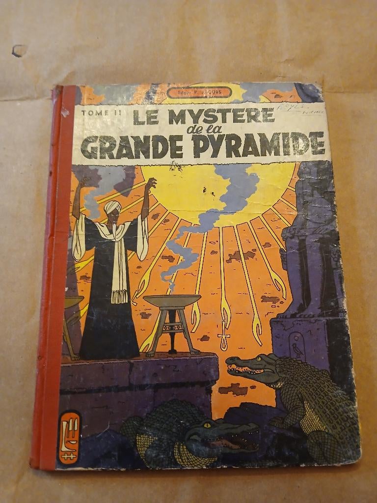 1e druk Le mystere de la grande pyramide tome 2, Boeken, Stripverhalen, Gelezen, Edgar P. Jacobs, Eén stripboek, Ophalen of Verzenden