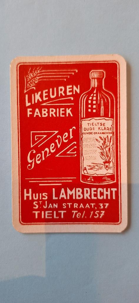 Carte à jouer Tielt_Lambrechts red_251, Collections, Enlèvement ou Envoi, Utilisé, Carte(s) à jouer