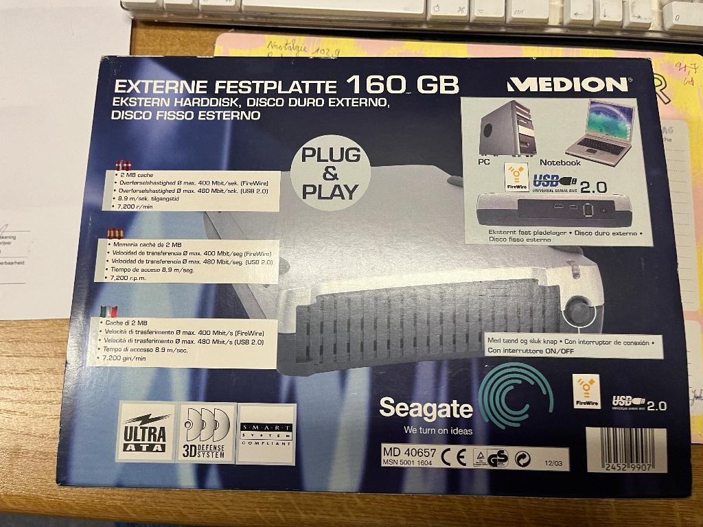 Externe harddisk 160GB, Ophalen of Verzenden, Zo goed als nieuw, Extern