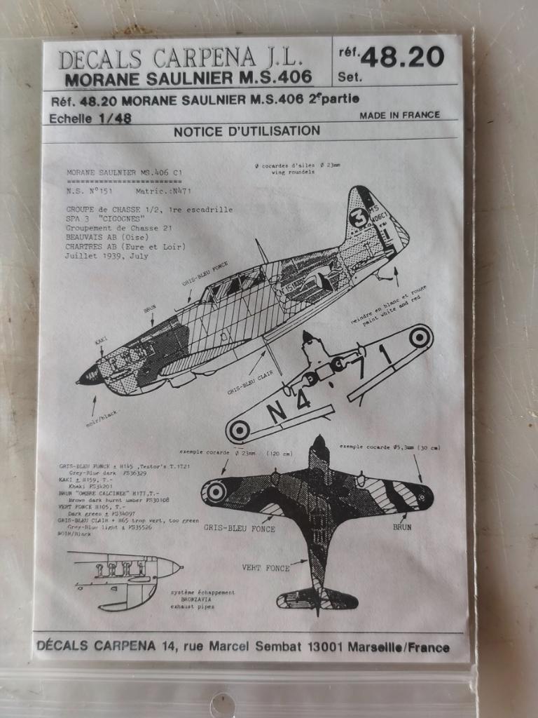 Carpena stickers 48.20 MS 406, Ophalen of Verzenden, Zo goed als nieuw, Vliegtuig