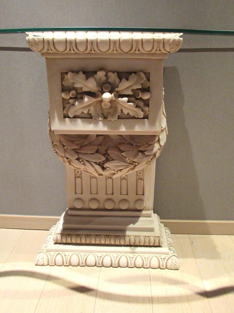 Prachtige Imperio console in gemalen marmer met blad, Huis en Inrichting, Ophalen, Zo goed als nieuw, Glas