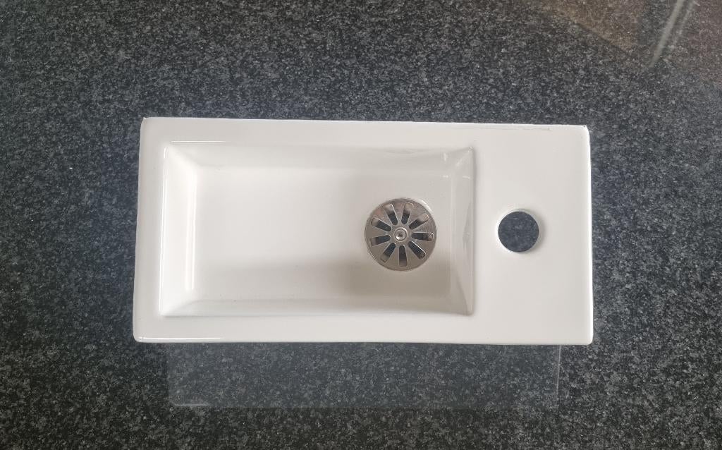 Lave-mains Differnz Helios gauche en céramique blanche, Bricolage & Construction, Enlèvement ou Envoi, Comme neuf, Cuivre, Lavabo