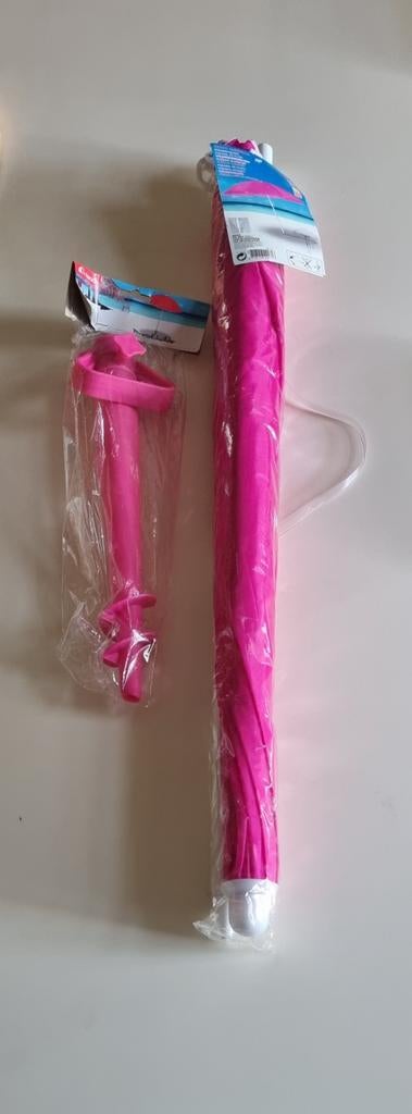 ensemble Parasol de plage rose+Pied  à vis neif, Jardin & Terrasse, Neuf, Parasol de plage, Réglable