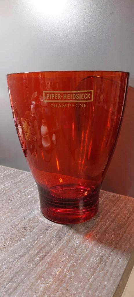 Vintage Piper Heidsieck champagnekoeler ijsemmer rood plexi, Verzamelen, Ophalen of Verzenden, Gebruikt, Champagne