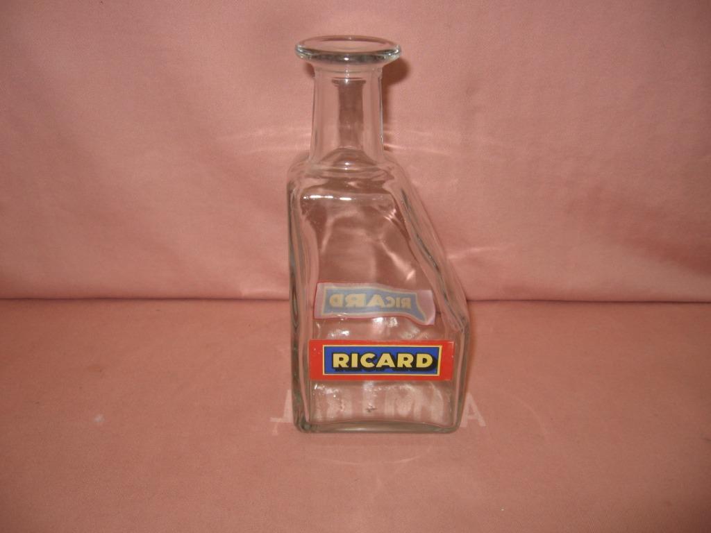Ricard glazen karaf schuin rode boord, gele boord, blauwe ac, Verzamelen, Ophalen of Verzenden, Zo goed als nieuw, Gebruiksvoorwerp