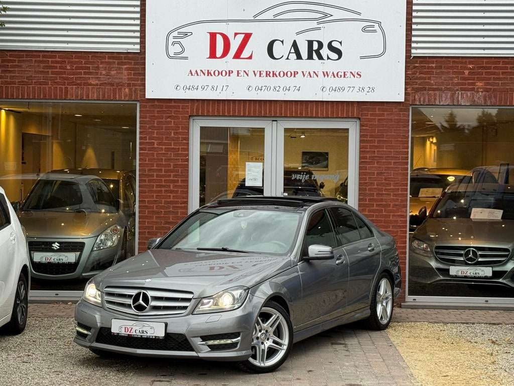 MERCEDES C350 PACK-AMG 3.0D 265PK |NAVI | OPEN DAK | LEDER, Auto's, Automaat, Euro 5, Achterwielaandrijving, Zwart