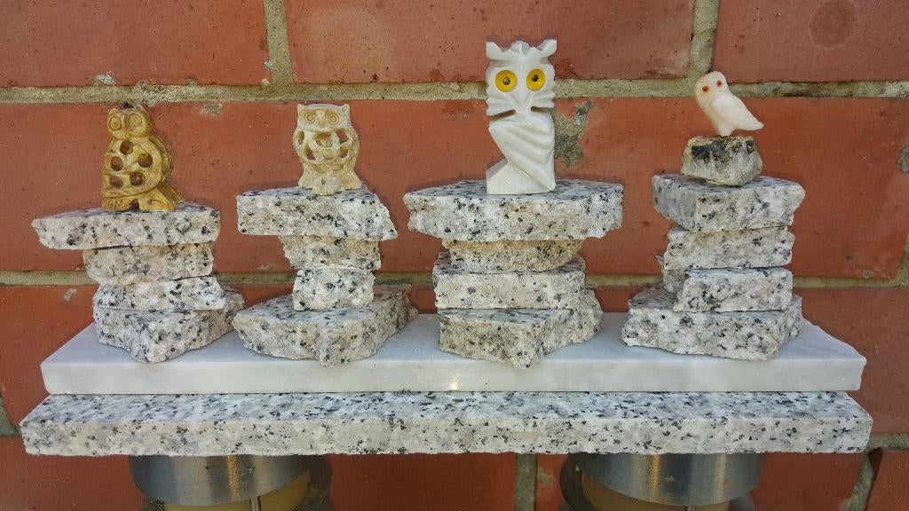 scuplture marbre et granit, hiboux, Enlèvement ou Envoi