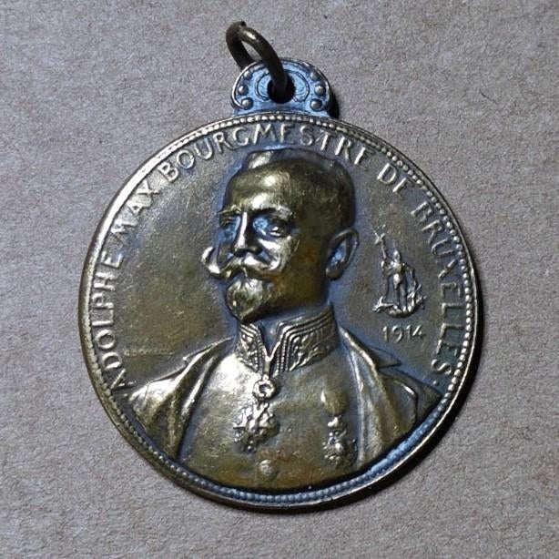 Médaille Adolphe Max, héros belge de la Première Guerre mond, Enlèvement ou Envoi, Bronze