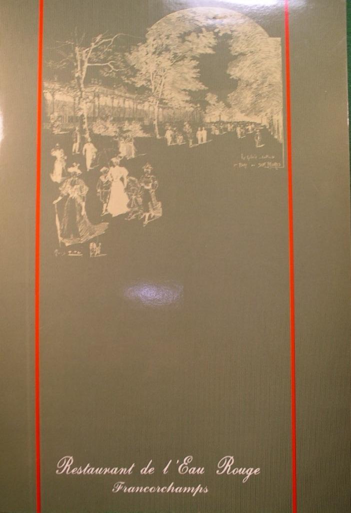 VINTAGE/MENU RESTAURANT L'EAU ROUGE/FRANCORCHAMPS/1988, Collections, Enlèvement ou Envoi, Utilisé, Autres types