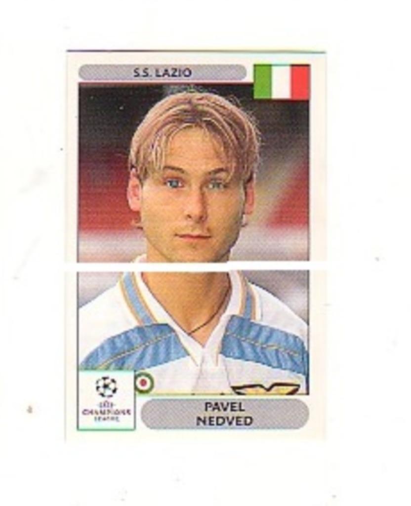 Panini Champions League Lazio Roma Pavel Nedved 2000 - 2001, Envoi, Comme neuf, Affiche, Image ou Autocollant
