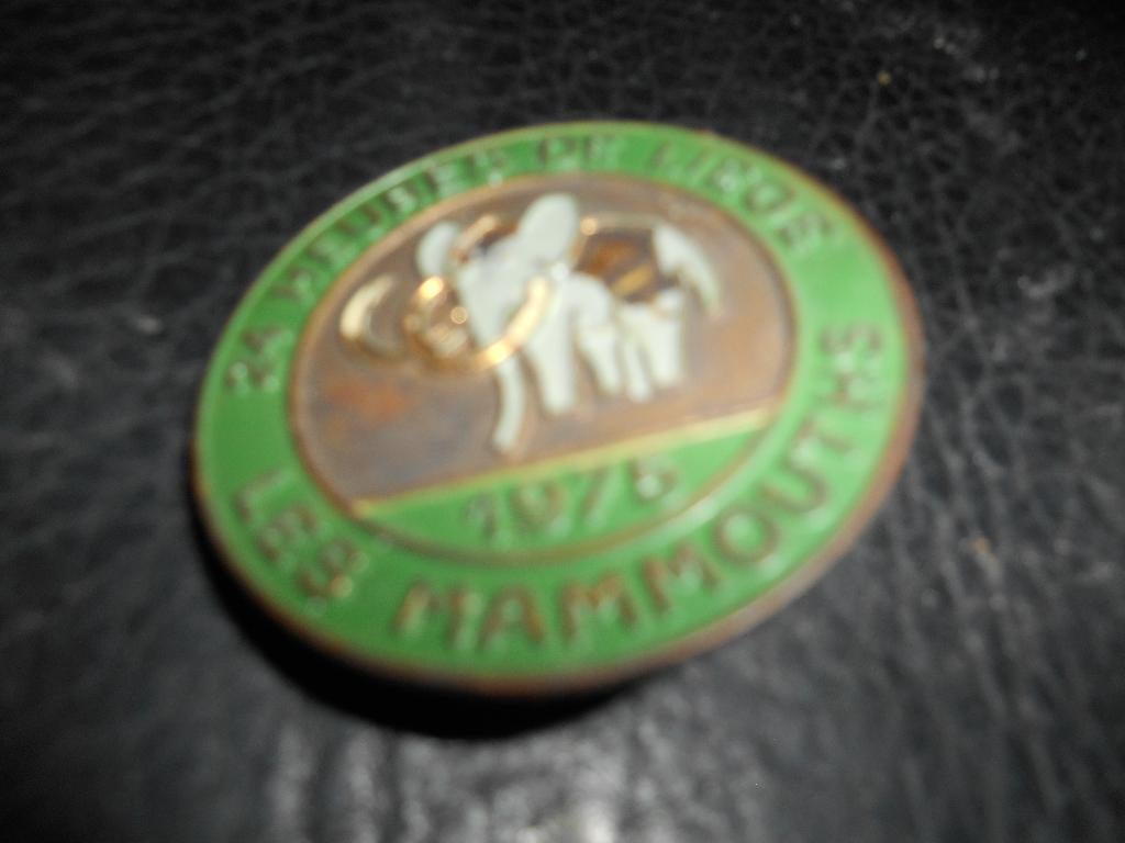 épingle 24H de liège 1975 Les Mammouths en métal, Collections, Broches, Pins & Badges, Enlèvement ou Envoi