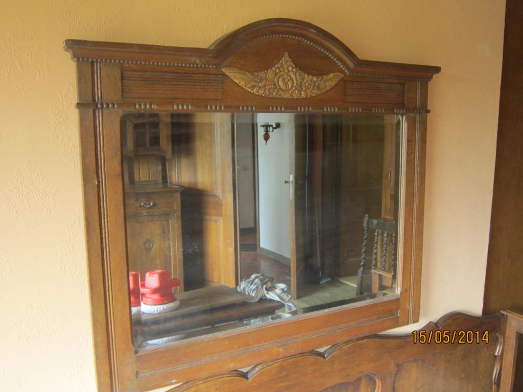 Miroir biseauté à suspendre en chêne. Adam D, Maison & Meubles, Accessoires pour la Maison | Miroirs, Utilisé, Enlèvement