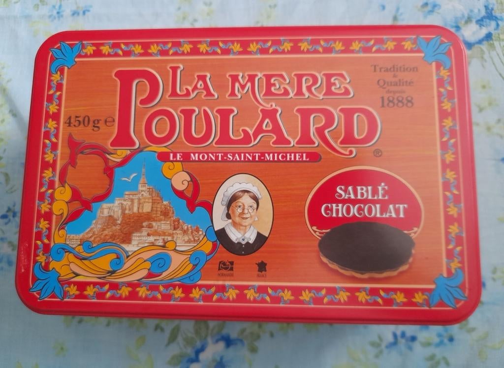 Mooie metalen doos La Mère Poulard, Ophalen of Verzenden, Zo goed als nieuw