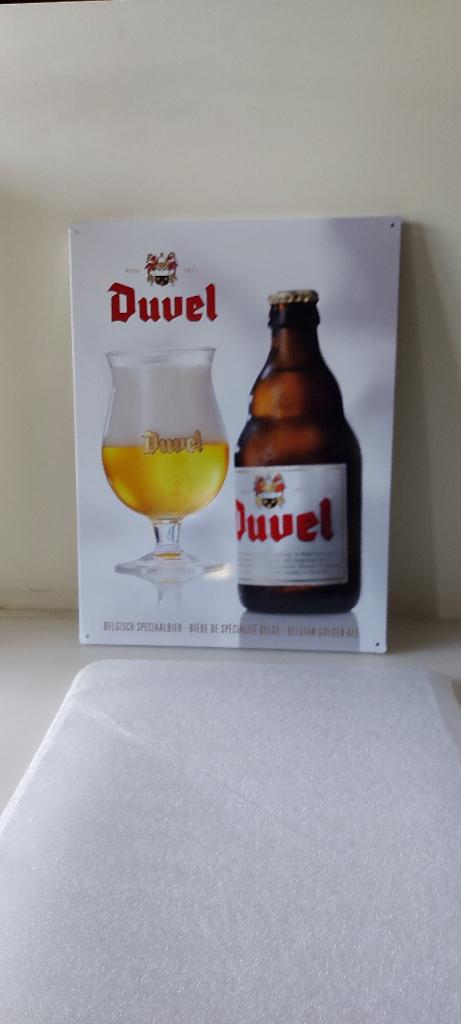 Duvel reclamebord in metaal NIEUW, Verzamelen, Ophalen of Verzenden, Nieuw, Reclamebord, Plaat of Schild, Duvel