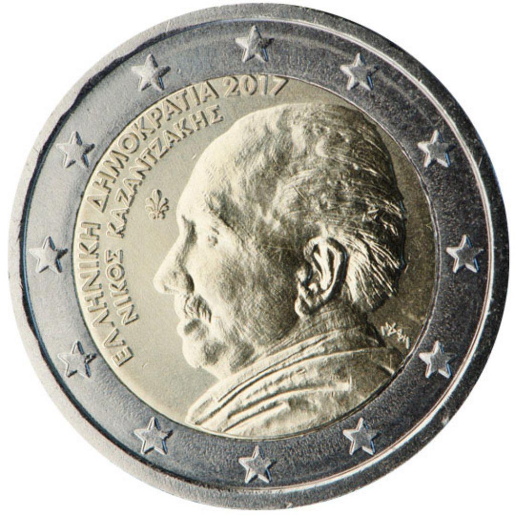 2 euros Grece 2017 UNC 60 ans en mémoire de Nikos Kazantzaki, Enlèvement ou Envoi, Grèce, 2 euros, Série