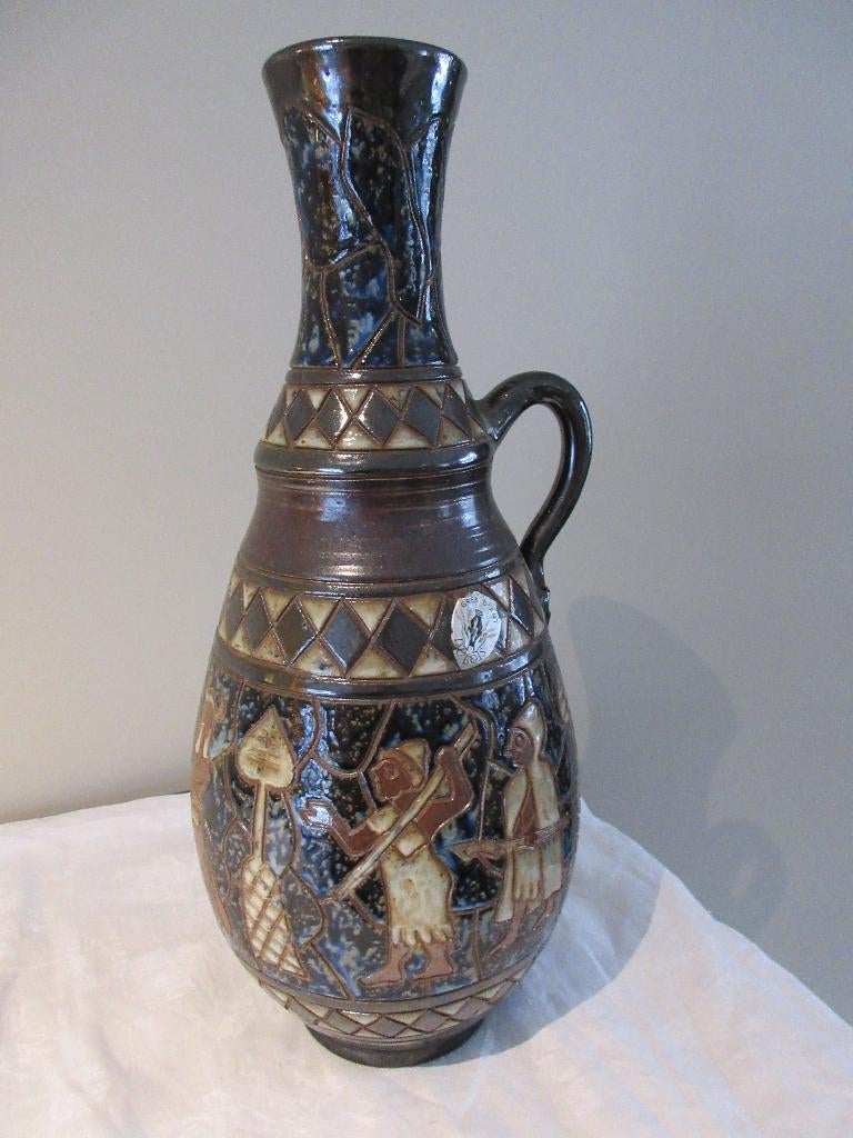 GRES D'ART DUBOIS BOUFFIOULX Vase décor égyptien artisanal, Antiquités & Art, Enlèvement